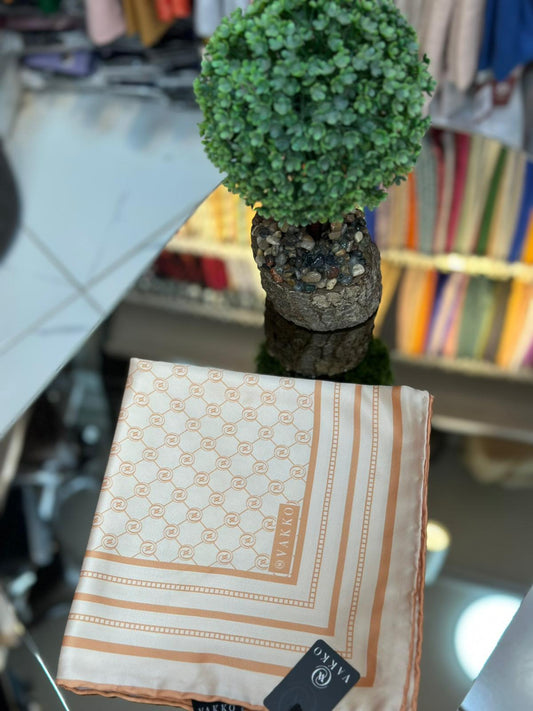 Krem/Turuncu Ww İthal eşarp