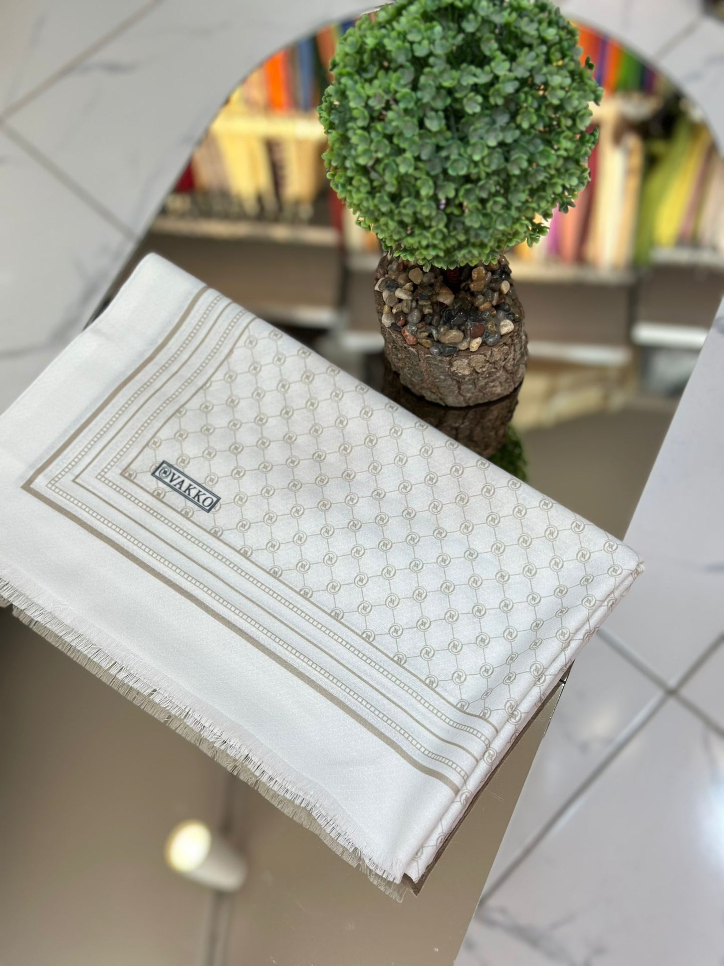 Krem&Bal köpüğü Ww Pamuk İpek şal
