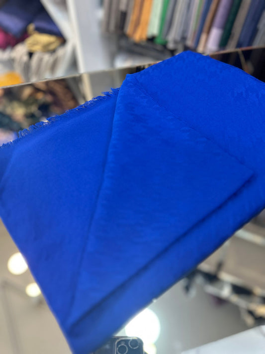 Saks mavisi kazayağı jakar pamuk şal