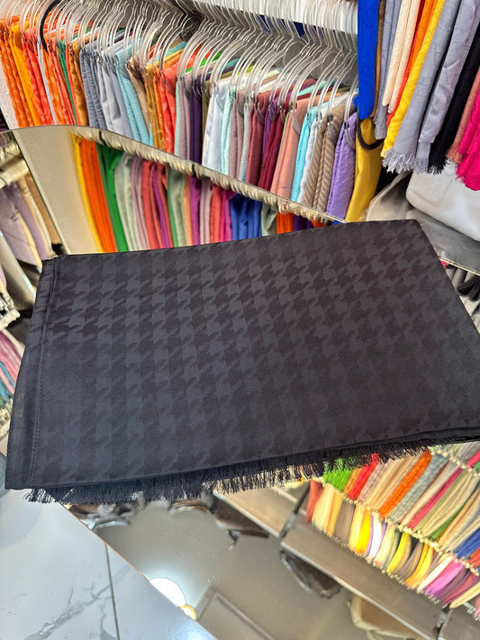 Antrasit Kazayağı jakar pamuk şal