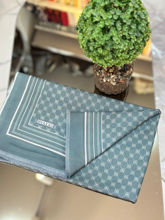 Min Yeşili Ww Pamuk İpek Şal