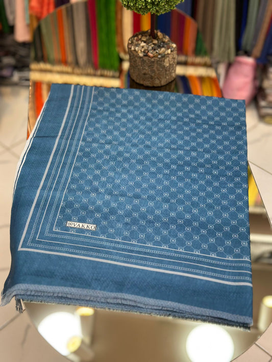 Koyu petrol mavi Ww Pamuk İpek Şal