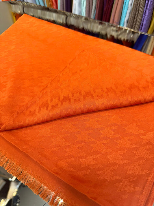 Turuncu Kazayağı pamuk jakar şal