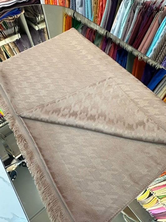 Camel Kazayağı Pamuk jakar şal