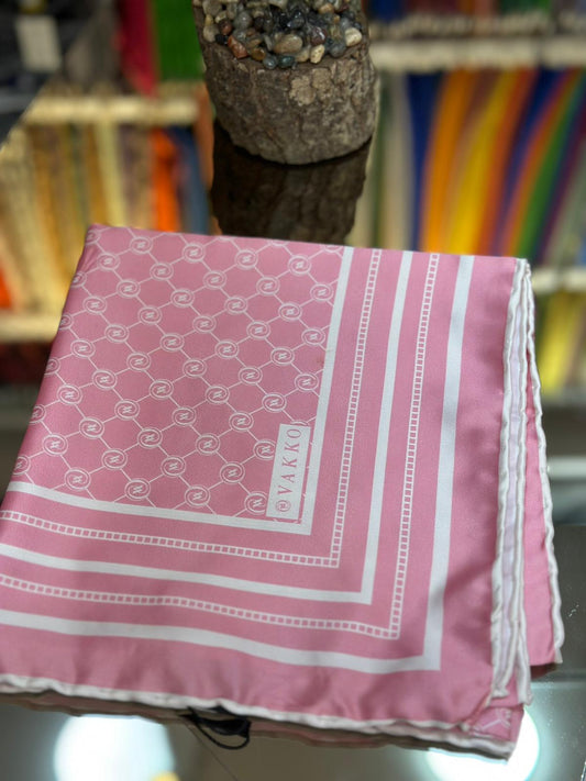 Pembe/beyaz WW ithal eşarp