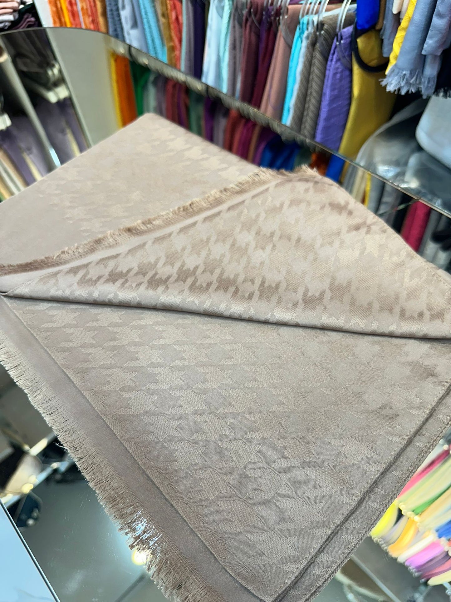 Açık camel Kazayağı Pamuk jakar şal