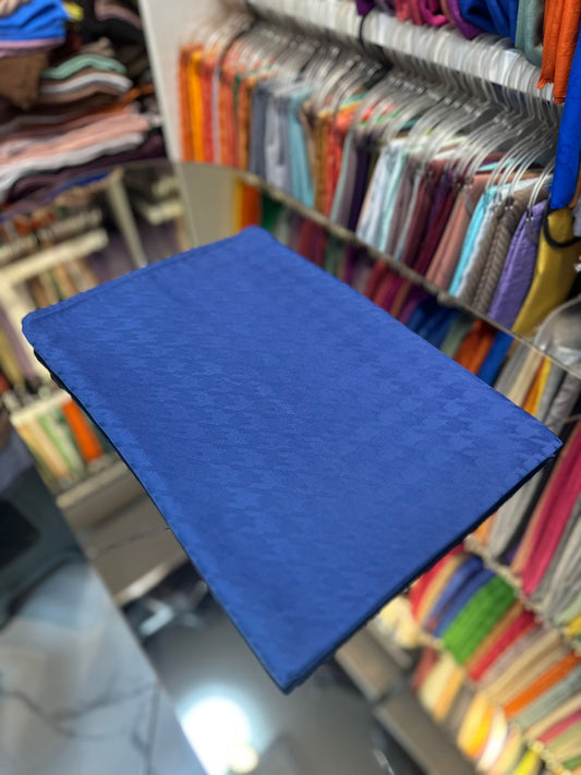 İndigo Kazayağı Pamuk jakar şal