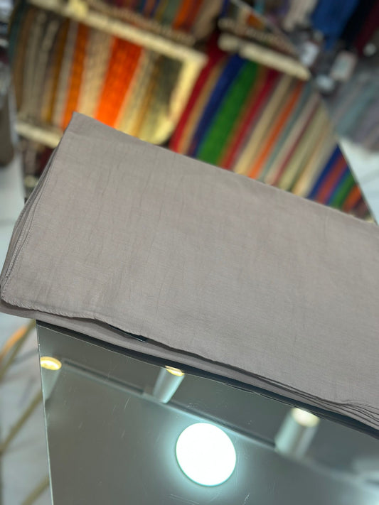 Koyu bej soft crash pamuk şal