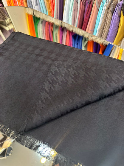 Antrasit Kazayağı jakar pamuk şal