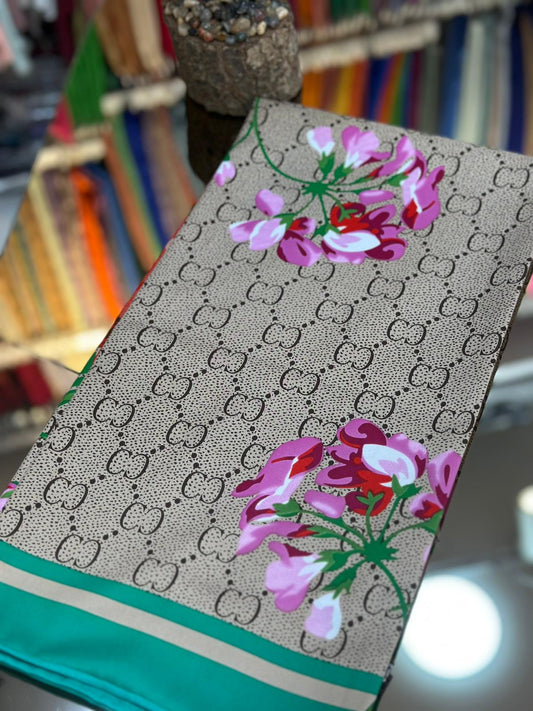 %50 ipek&nbsp; %50 twill GG İthal Eşarp