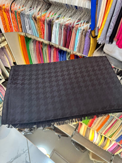 Antrasit Kazayağı jakar pamuk şal