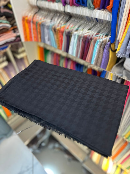 Antrasit Kazayağı jakar pamuk şal