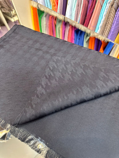 Antrasit Kazayağı jakar pamuk şal